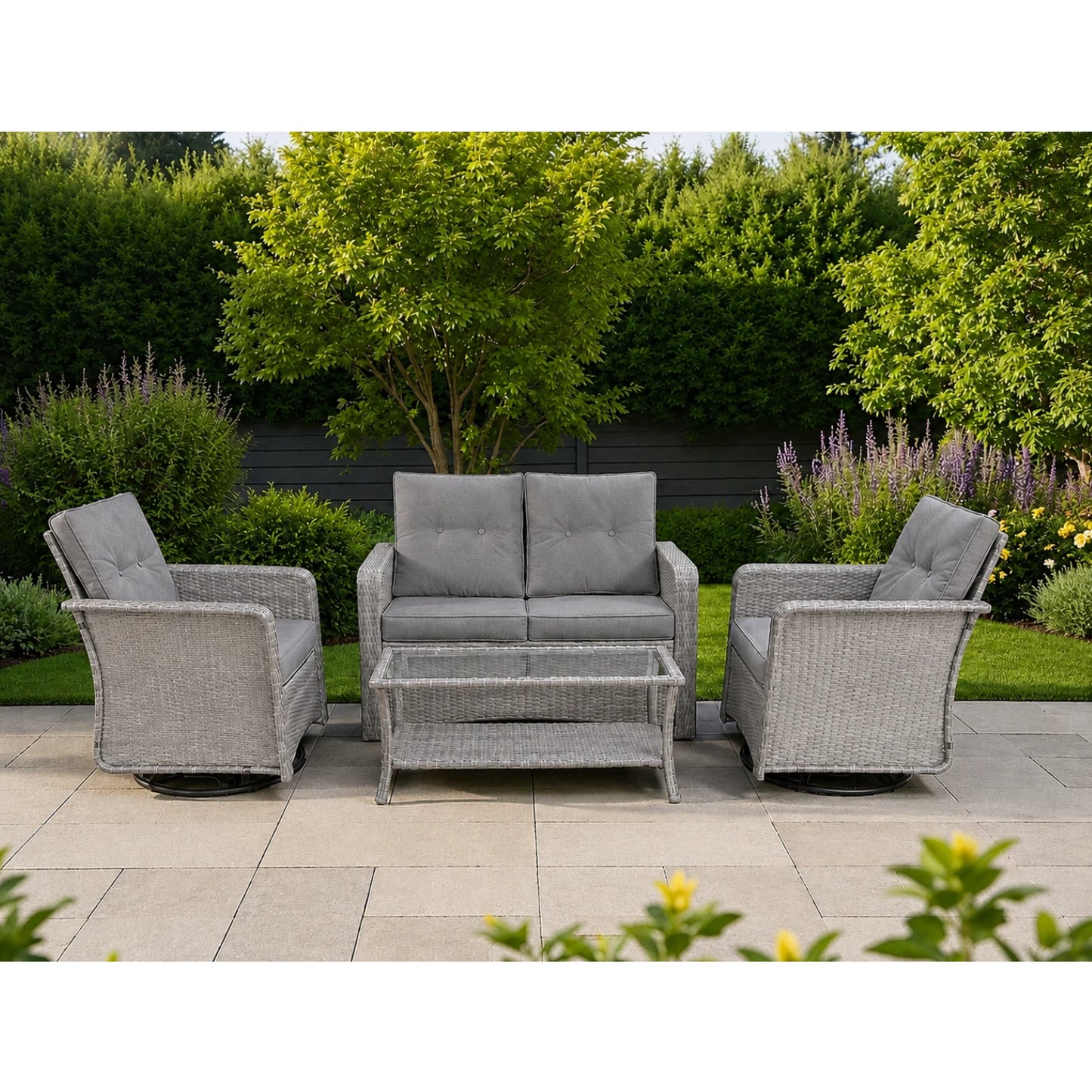 The Leigh 4 Seat Rattan Sofa Lounge Set