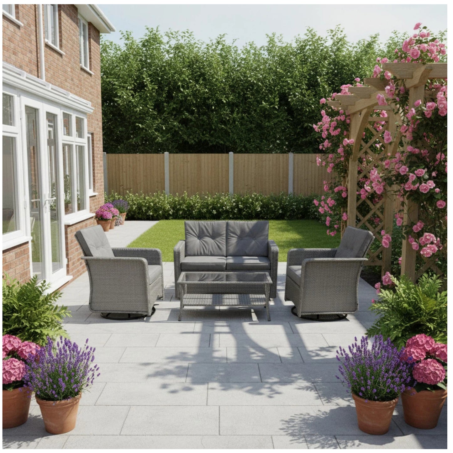 The Leigh 4 Seat Rattan Sofa Lounge Set