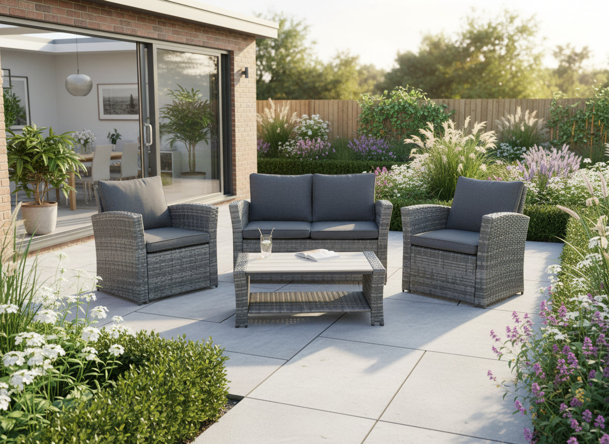 The Wilmslow 4 Seat Rattan Sofa Lounge Set - Madefor.Living