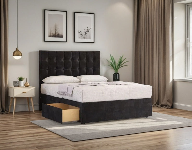 Montgomery Divan Bed Set with 2 Drawers and headboard - Choice of Mattress