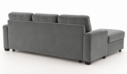 The Beacon Reversible Corner Sofa Bed with Storage – Grey Velvet