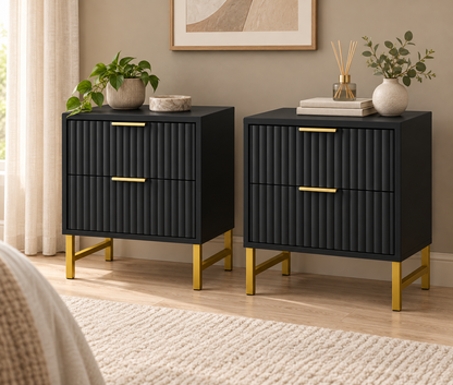 Jake-James Pair of Two-Drawer Bedside Cabinets