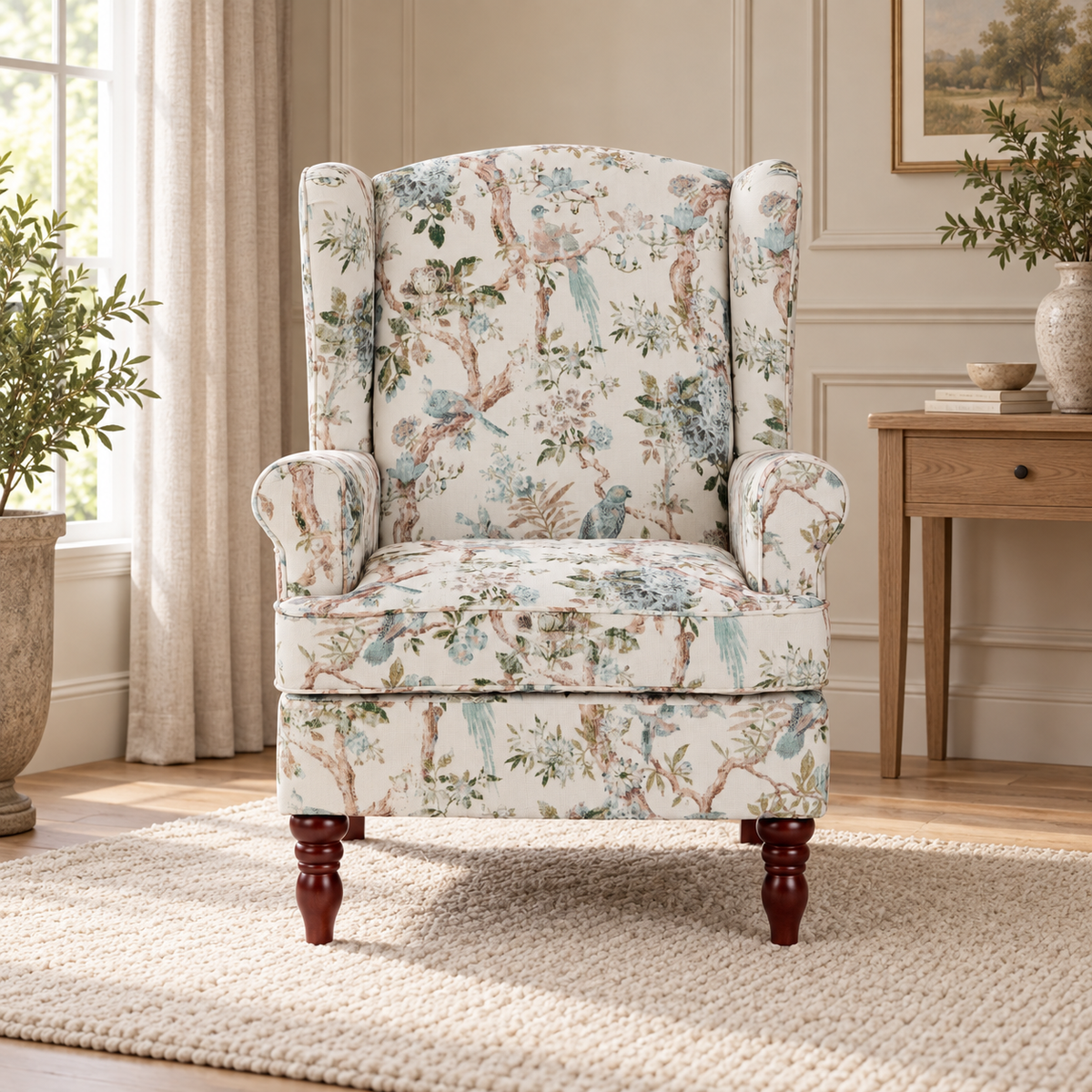 Aviary Bird Wingback Chair