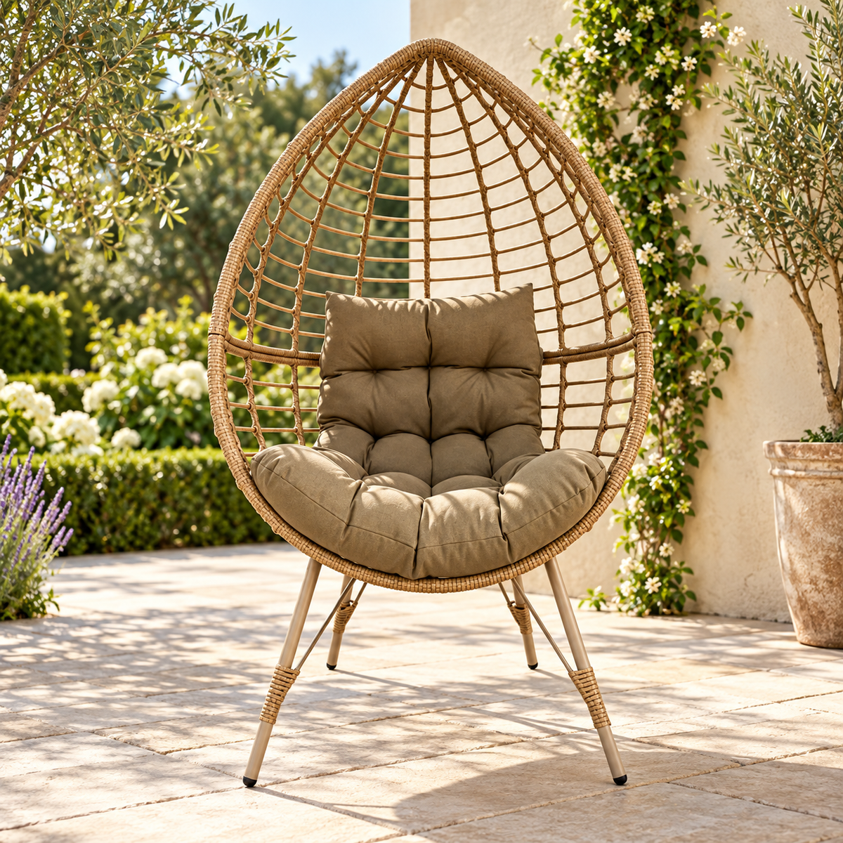 The Haresfinch Rattan Standing Egg Chai