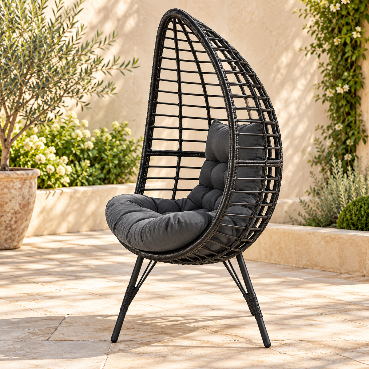 The Haresfinch Rattan Standing Egg Chai