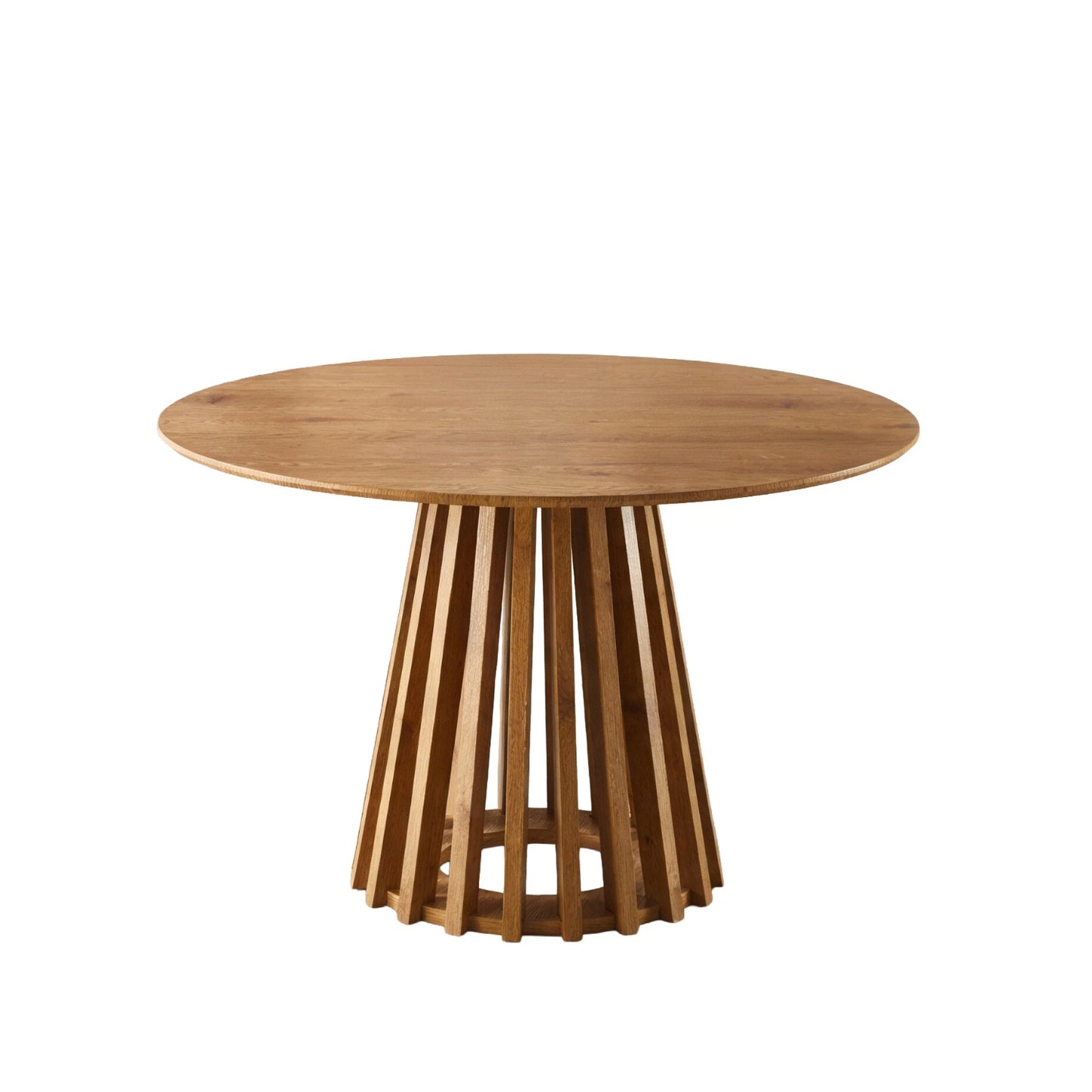 Kayci Round Oak Dining Table with 4 Charlotte Velvet Chairs