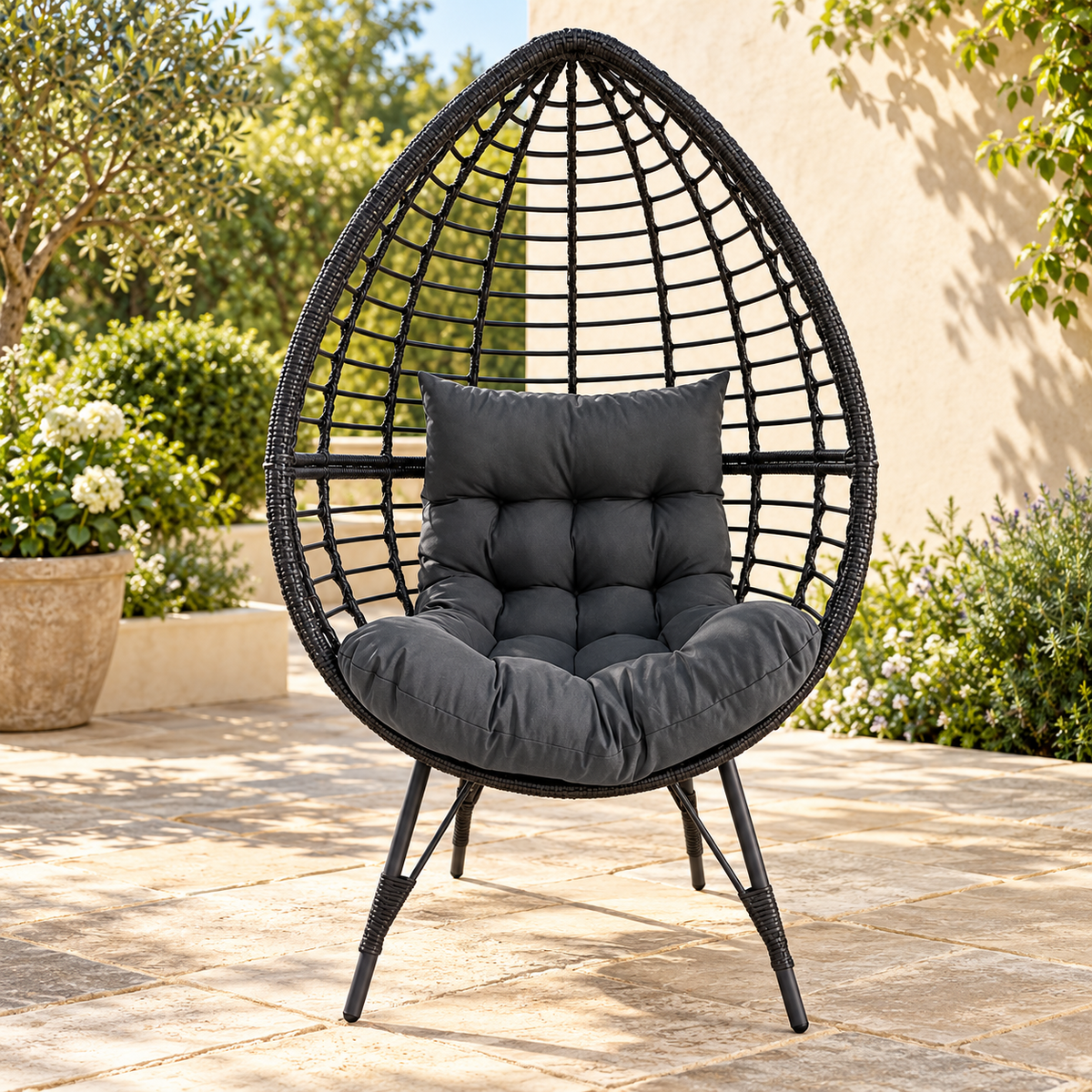 The Haresfinch Rattan Standing Egg Chai