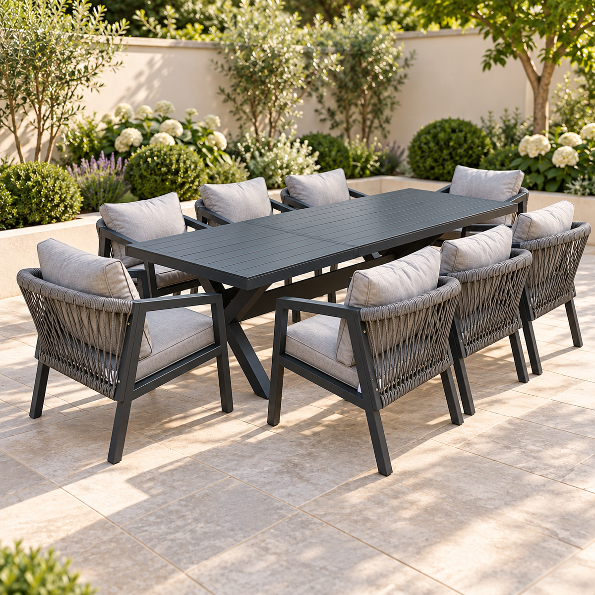 The Eccleston Eight-Seater Extendable Aluminium Garden Dining Set