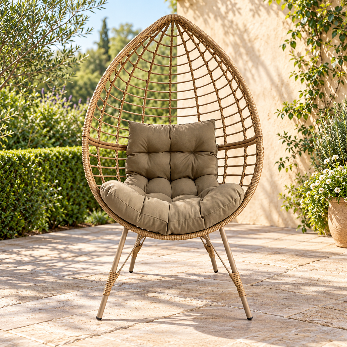 The Haresfinch Rattan Standing Egg Chai