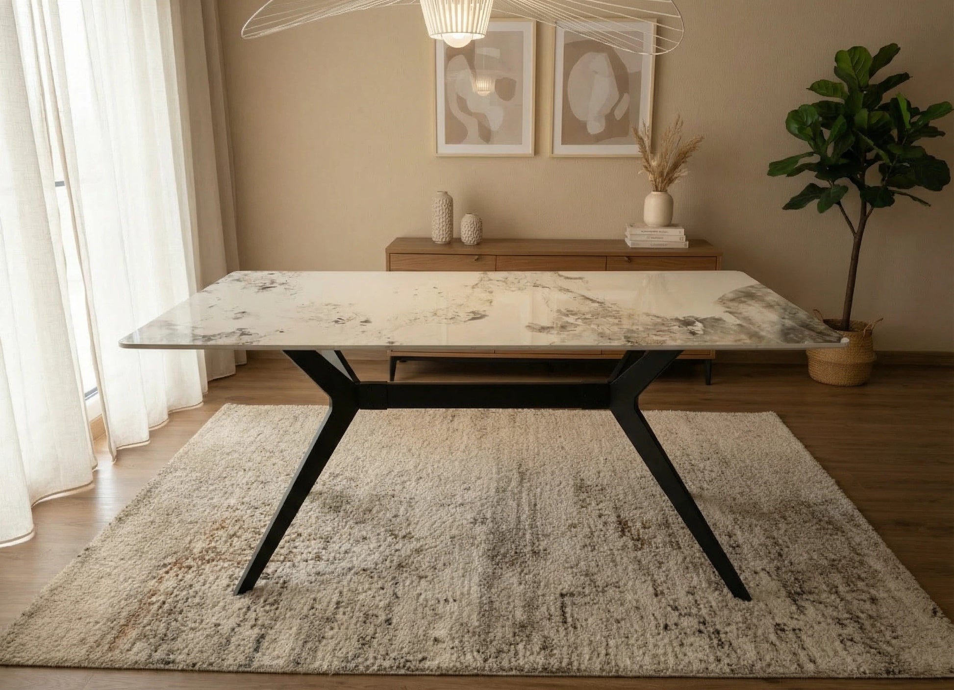 San Diego Marble Top Rectangular Dining Table - Madefor.Living