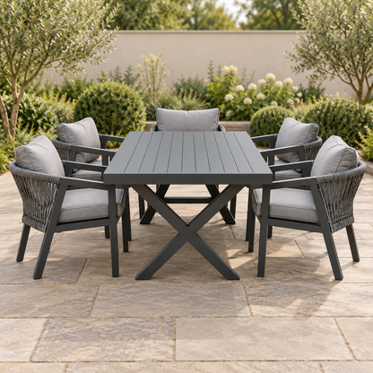 The Eccleston Six-Seater Aluminium Garden Dining Set