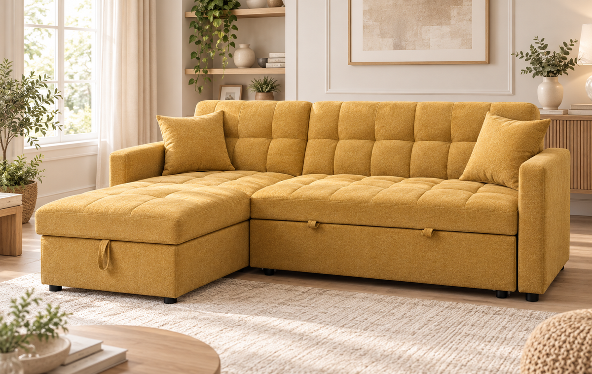 Lilly-Rose Reversible Corner Sofa Bed with Storage