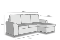 Thumbnail for Manhattan Grey 3 Seat Corner Sofa Bed Set - Left or Right