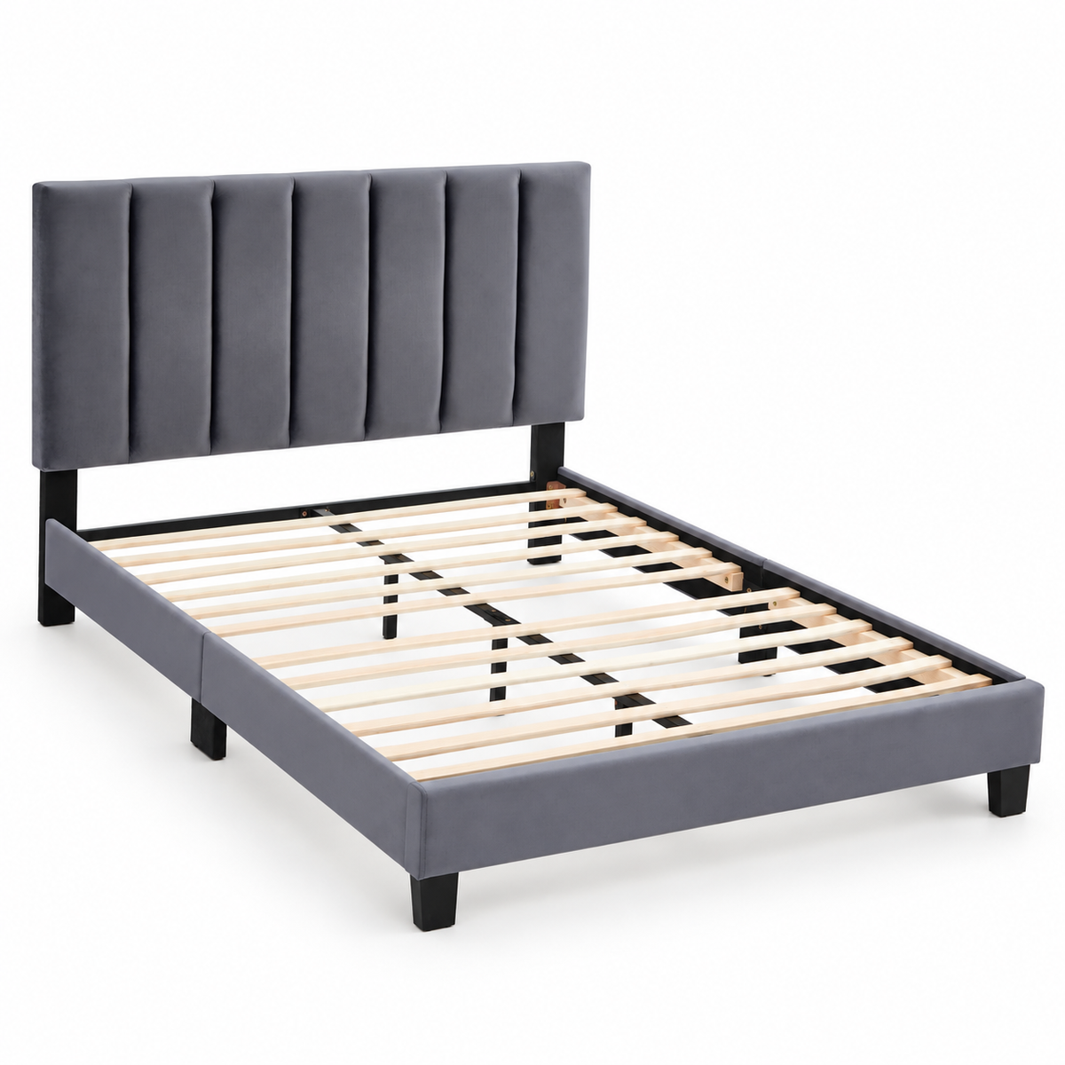 The Modena Upholstered Bed Frame with Adjustable Headboard