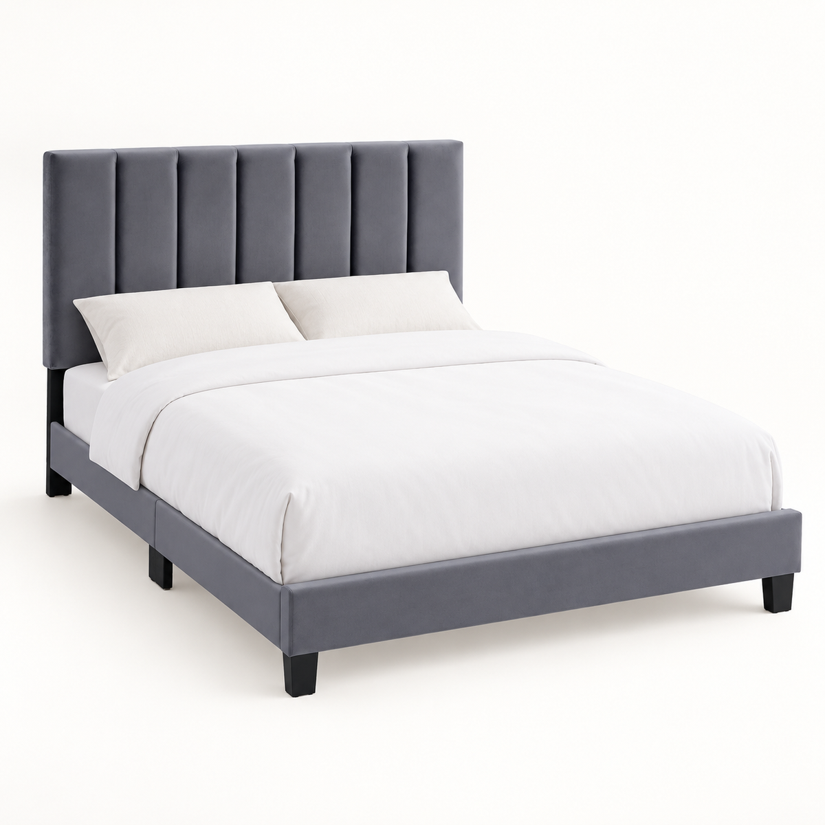 The Modena Upholstered Bed Frame with Adjustable Headboard