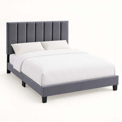 The Modena Upholstered Bed Frame with Adjustable Headboard