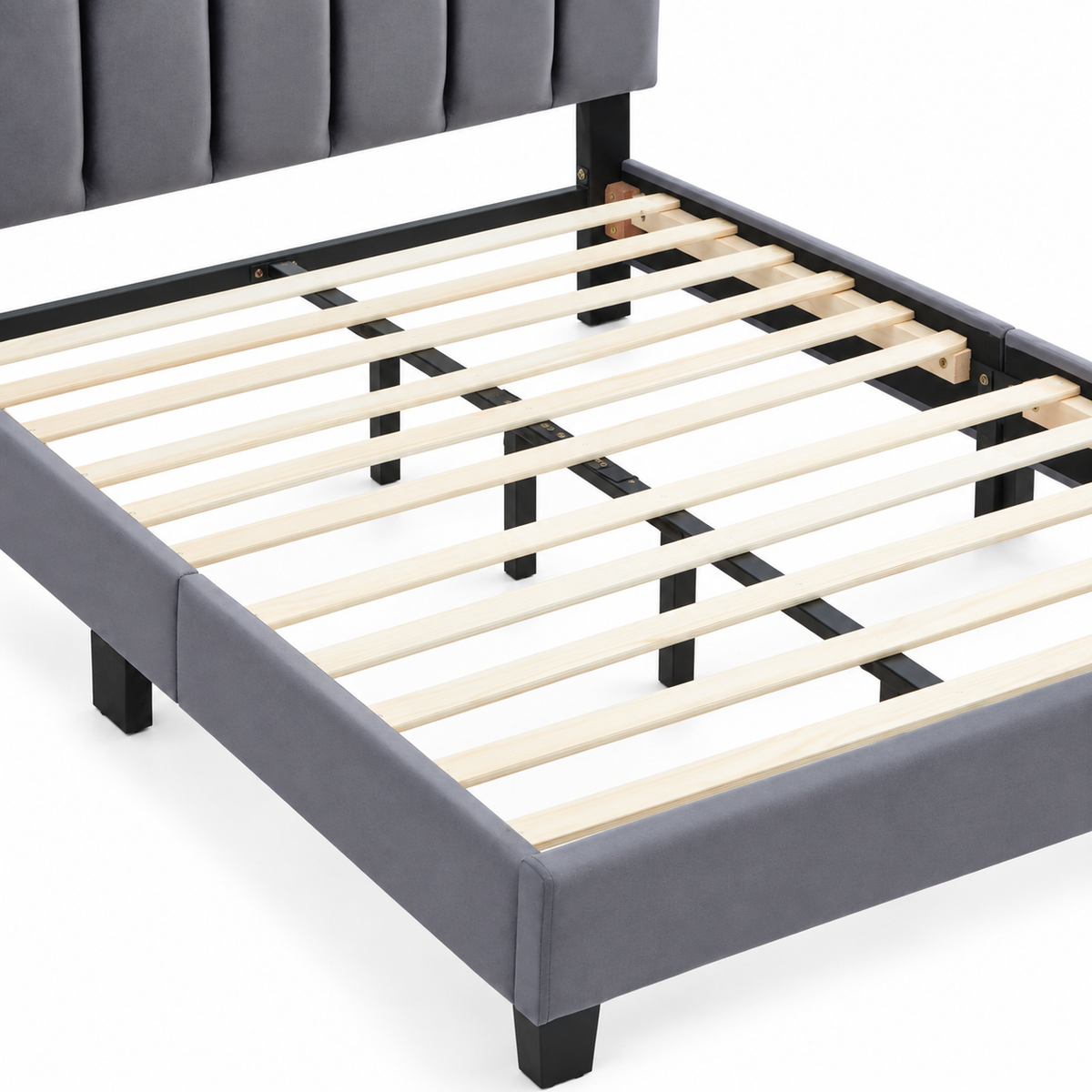 The Modena Upholstered Bed Frame with Adjustable Headboard