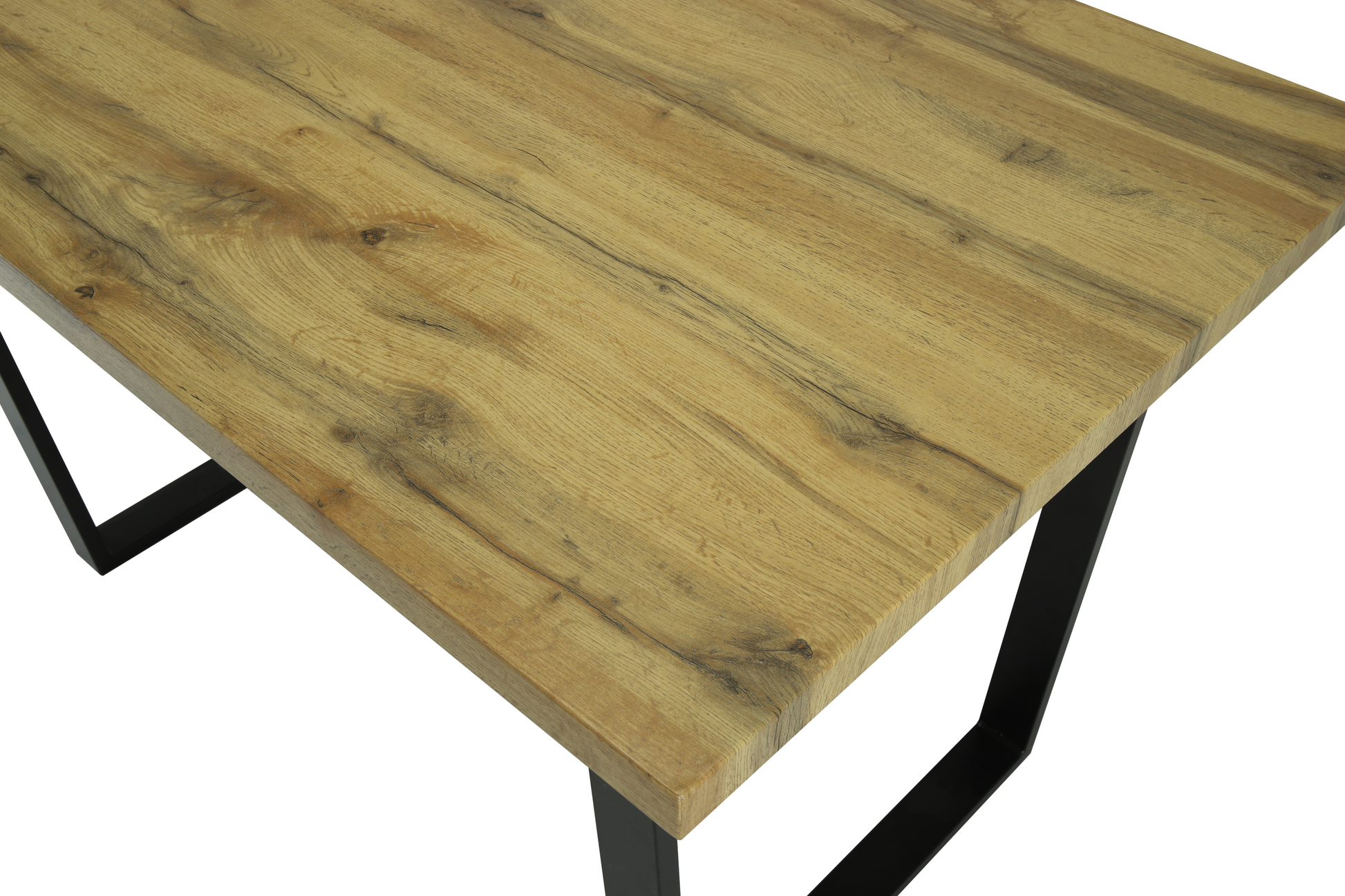 Colorado Oak Dining Table with Industrial Black Legs - Madefor.Living