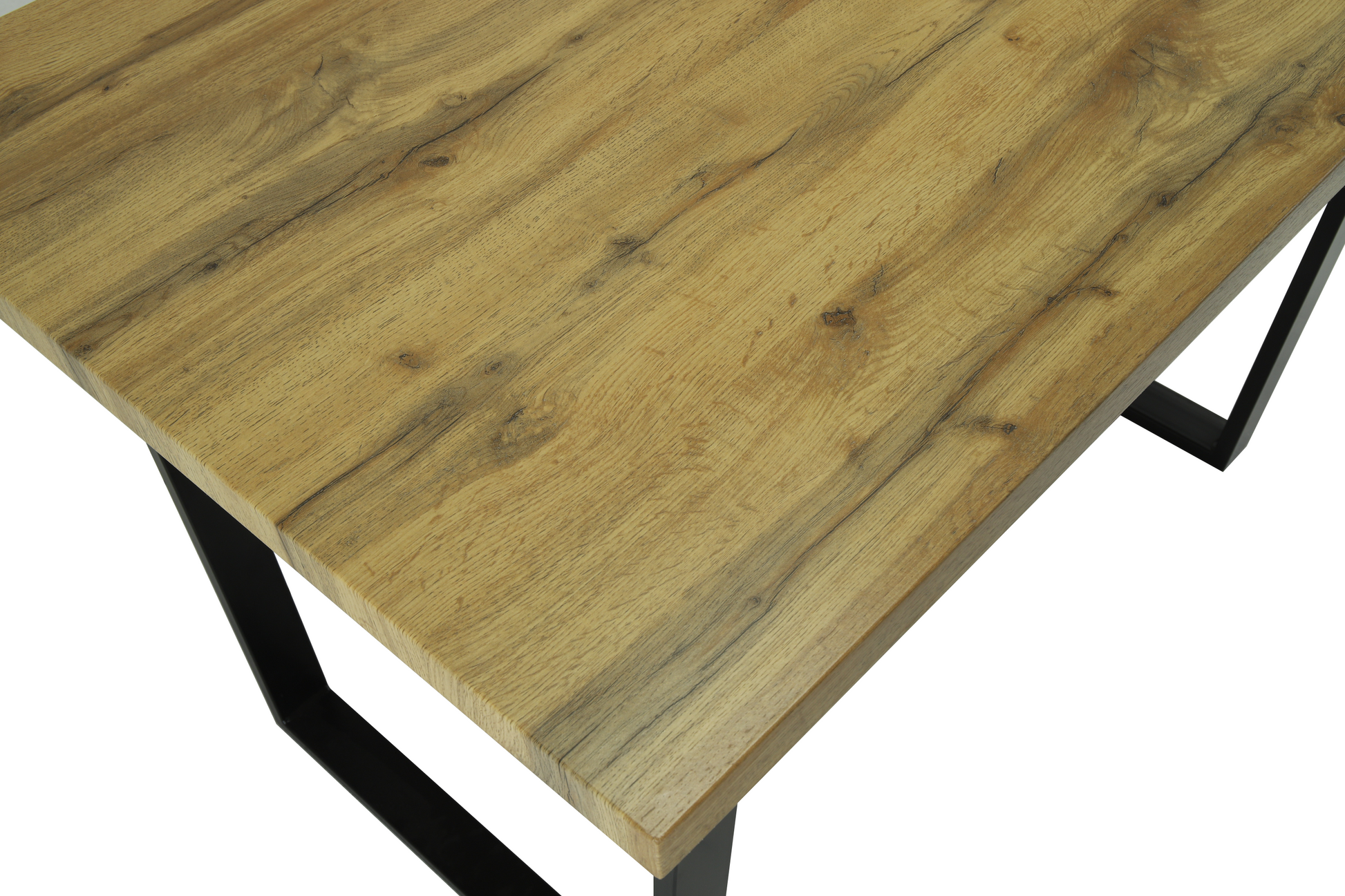 Colorado Oak Dining Table with Industrial Black Legs - Madefor.Living