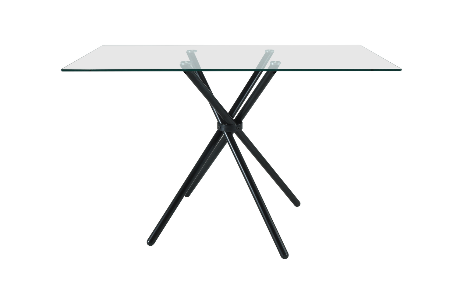 Miami Rectangle Glass Dining Table with starburst black legs - Madefor.Living