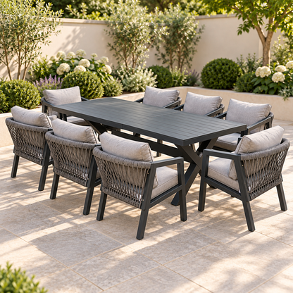 The Eccleston Eight-Seater Extendable Aluminium Garden Dining Set