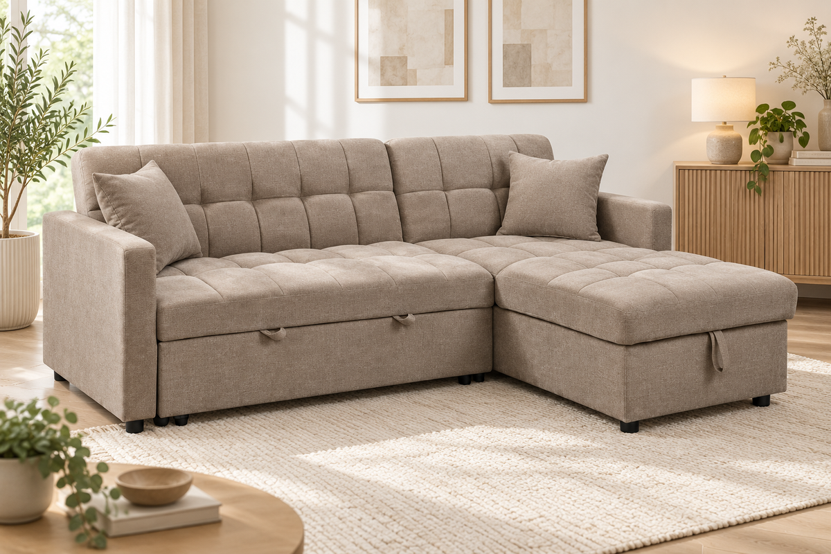 Lilly-Rose Reversible Corner Sofa Bed with Storage