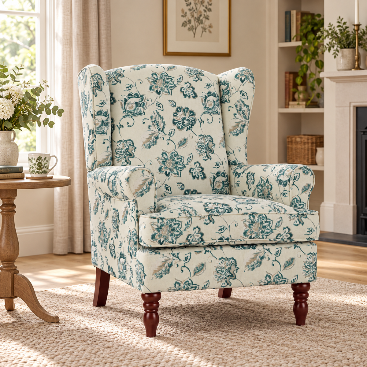 Teal Wingback Chair